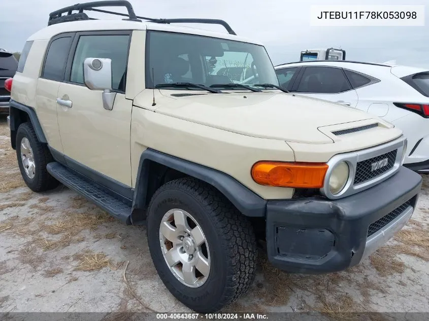 2008 Toyota Fj Cruiser VIN: JTEBU11F78K053098 Lot: 40643657