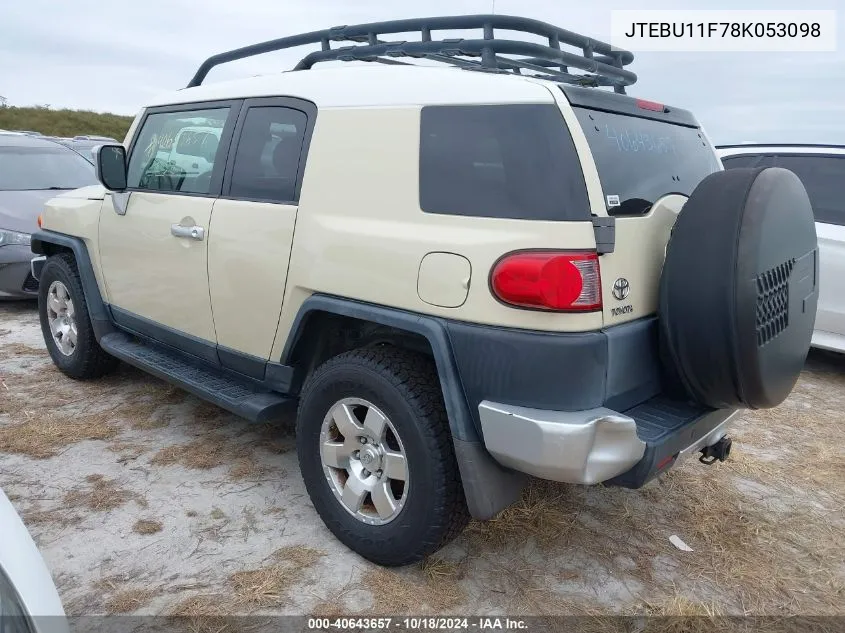 2008 Toyota Fj Cruiser VIN: JTEBU11F78K053098 Lot: 40643657