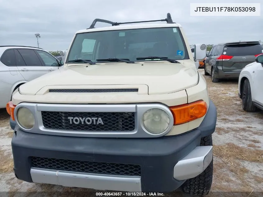 2008 Toyota Fj Cruiser VIN: JTEBU11F78K053098 Lot: 40643657