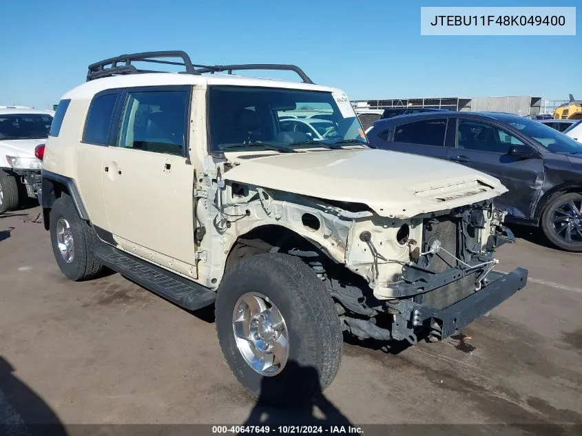 2008 Toyota Fj Cruiser VIN: JTEBU11F48K049400 Lot: 40647649