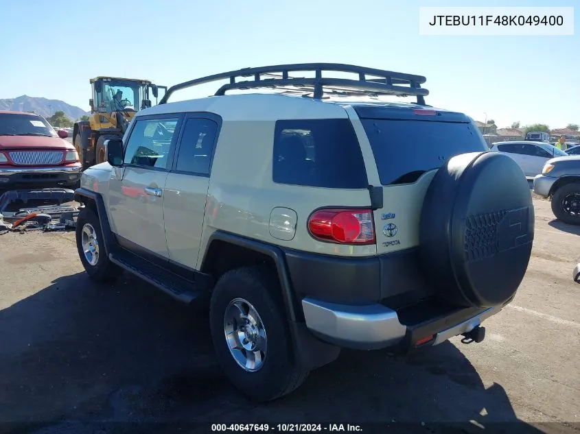 2008 Toyota Fj Cruiser VIN: JTEBU11F48K049400 Lot: 40647649