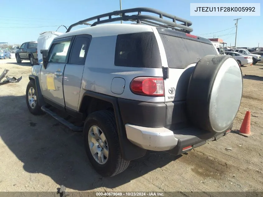 2008 Toyota Fj Cruiser VIN: JTEZU11F28K005992 Lot: 40679049