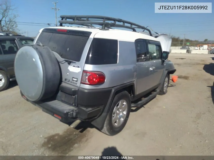 2008 Toyota Fj Cruiser VIN: JTEZU11F28K005992 Lot: 40679049