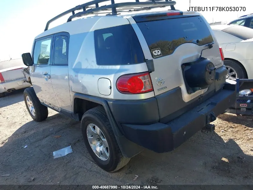 2008 Toyota Fj Cruiser VIN: JTEBU11F78K053070 Lot: 40687990