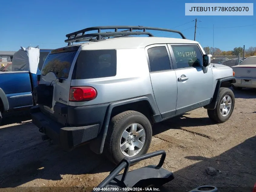 2008 Toyota Fj Cruiser VIN: JTEBU11F78K053070 Lot: 40687990