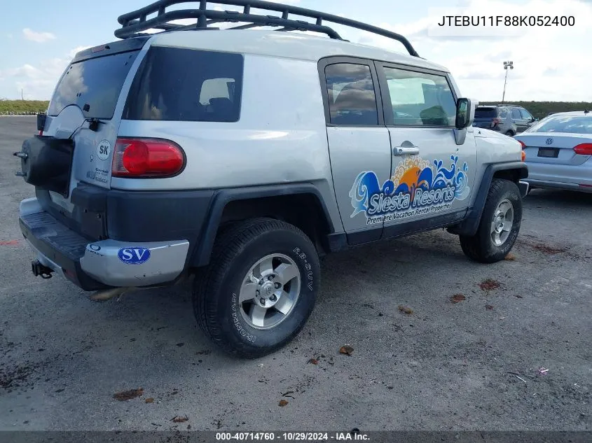 2008 Toyota Fj Cruiser VIN: JTEBU11F88K052400 Lot: 40714760