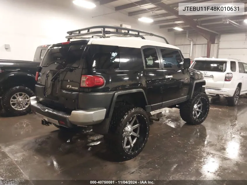 2008 Toyota Fj Cruiser VIN: JTEBU11F48K010631 Lot: 40750081