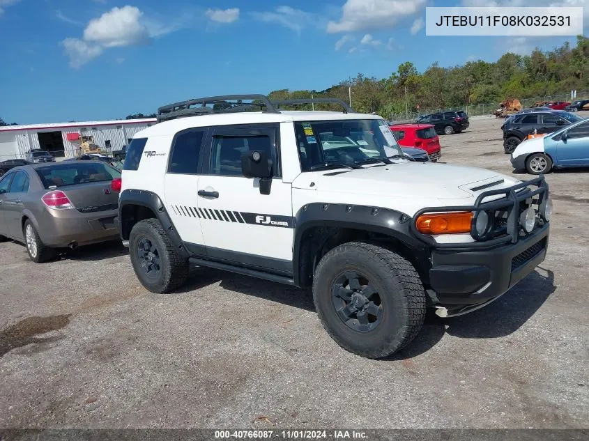 2008 Toyota Fj Cruiser VIN: JTEBU11F08K032531 Lot: 40766087