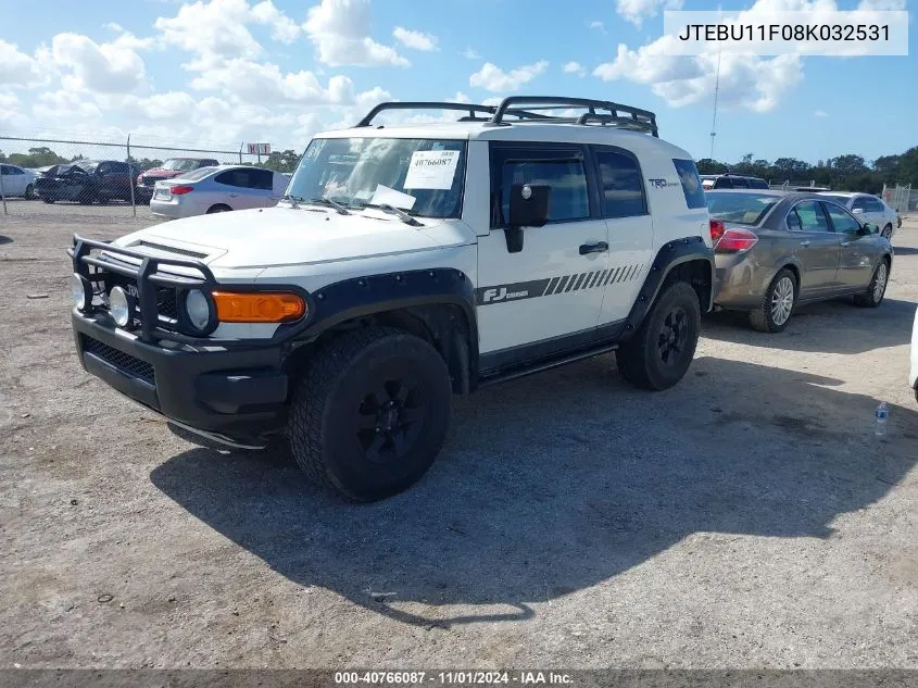 2008 Toyota Fj Cruiser VIN: JTEBU11F08K032531 Lot: 40766087