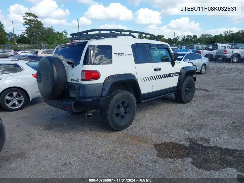 2008 Toyota Fj Cruiser VIN: JTEBU11F08K032531 Lot: 40766087