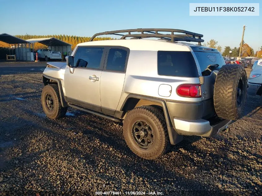 2008 Toyota Fj Cruiser VIN: JTEBU11F38K052742 Lot: 40779461