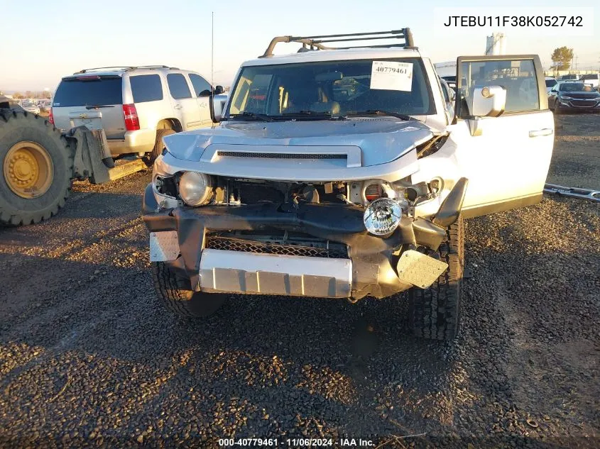 2008 Toyota Fj Cruiser VIN: JTEBU11F38K052742 Lot: 40779461