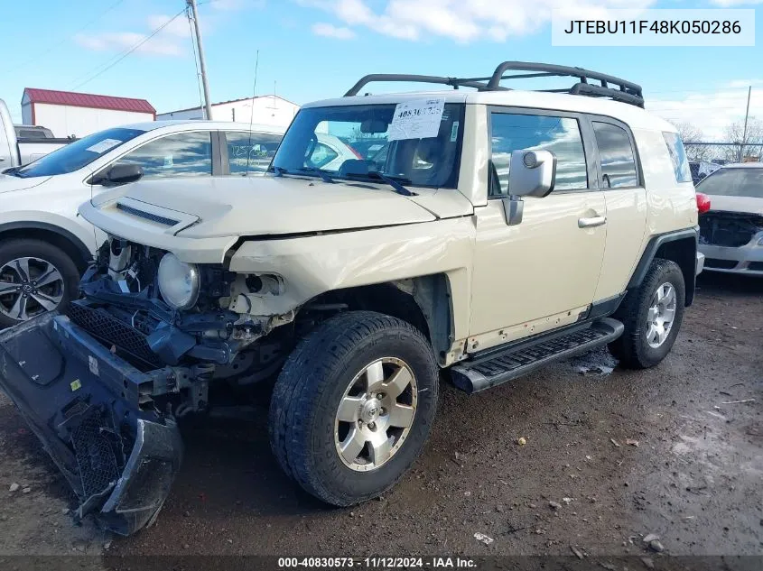 2008 Toyota Fj Cruiser VIN: JTEBU11F48K050286 Lot: 40830573