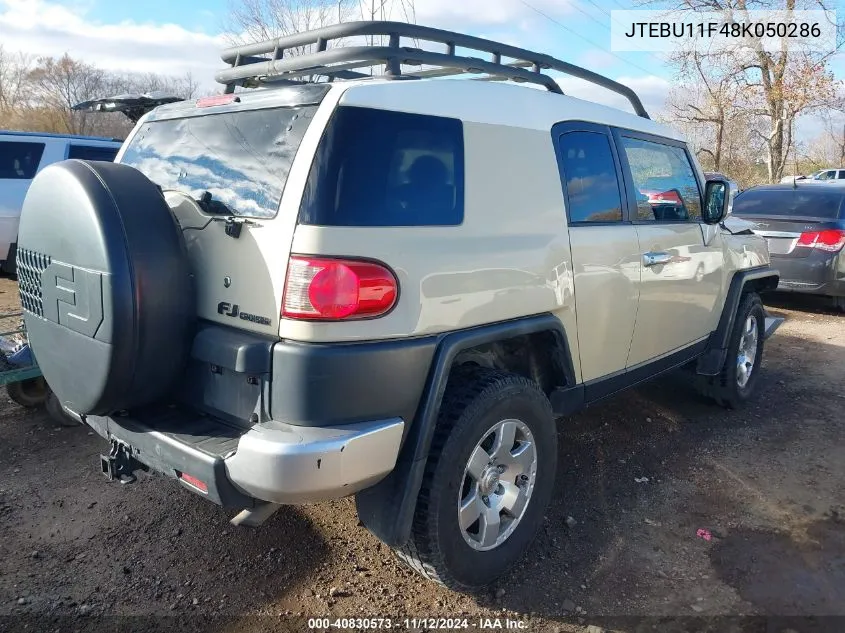 2008 Toyota Fj Cruiser VIN: JTEBU11F48K050286 Lot: 40830573