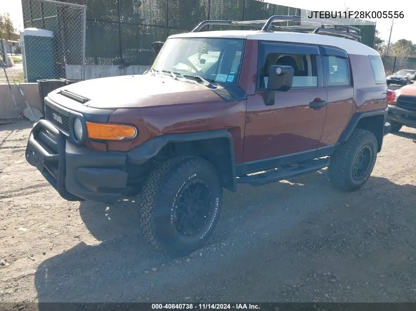 2008 Toyota Fj Cruiser VIN: JTEBU11F28K005556 Lot: 40840738