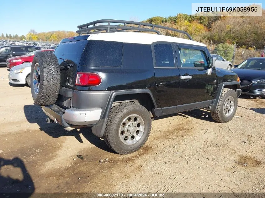 2009 Toyota Fj Cruiser VIN: JTEBU11F69K058956 Lot: 40692179