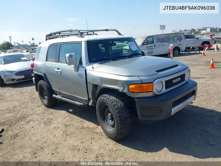 2010 Toyota Fj Cruiser VIN: JTEBU4BF9AK096038 Lot: 40212548