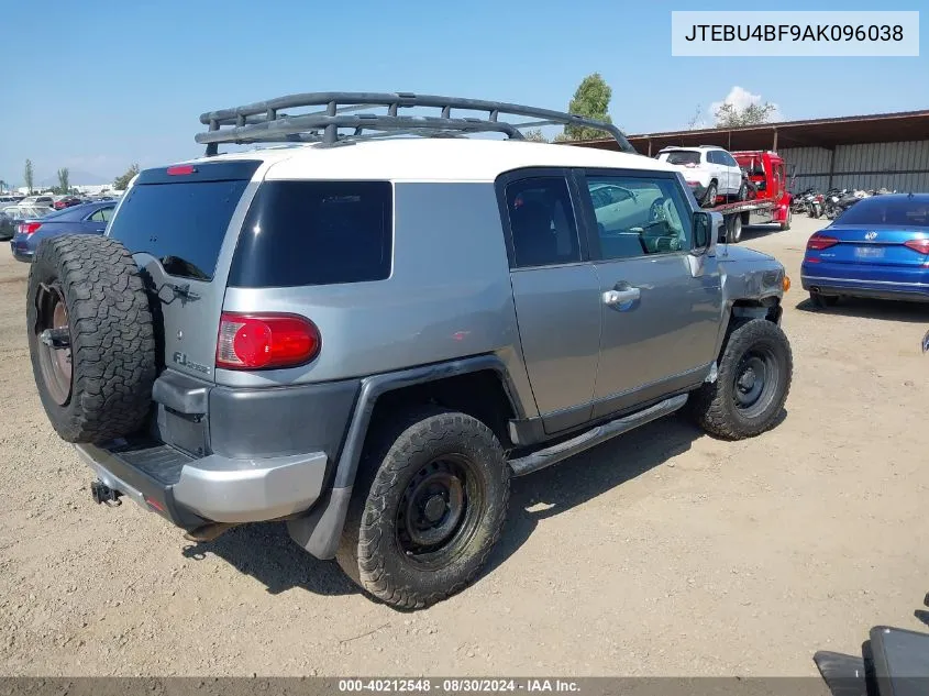 2010 Toyota Fj Cruiser VIN: JTEBU4BF9AK096038 Lot: 40212548