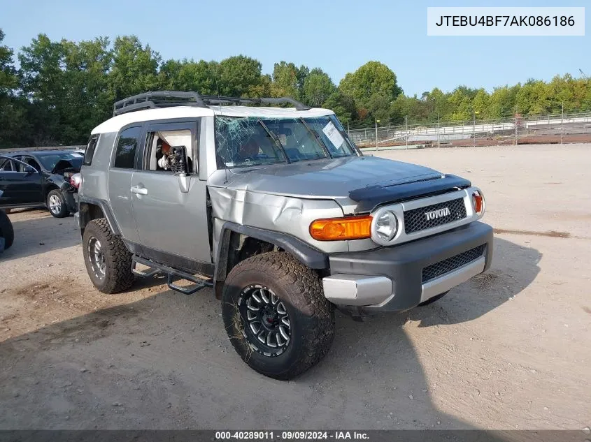 2010 Toyota Fj Cruiser VIN: JTEBU4BF7AK086186 Lot: 40289011