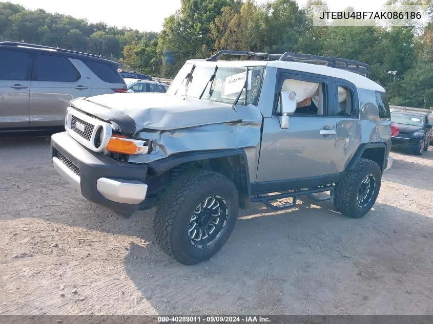 2010 Toyota Fj Cruiser VIN: JTEBU4BF7AK086186 Lot: 40289011