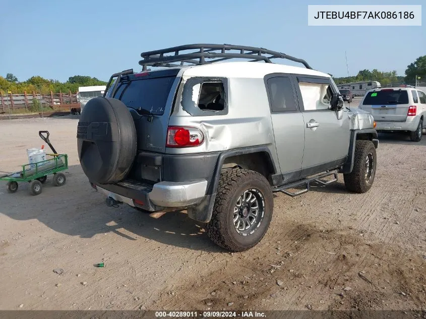 2010 Toyota Fj Cruiser VIN: JTEBU4BF7AK086186 Lot: 40289011