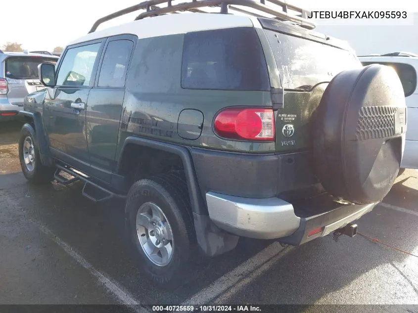 2010 Toyota Fj Cruiser VIN: JTEBU4BFXAK095593 Lot: 40725659