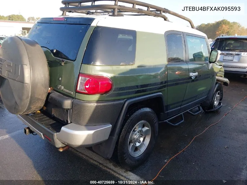 2010 Toyota Fj Cruiser VIN: JTEBU4BFXAK095593 Lot: 40725659