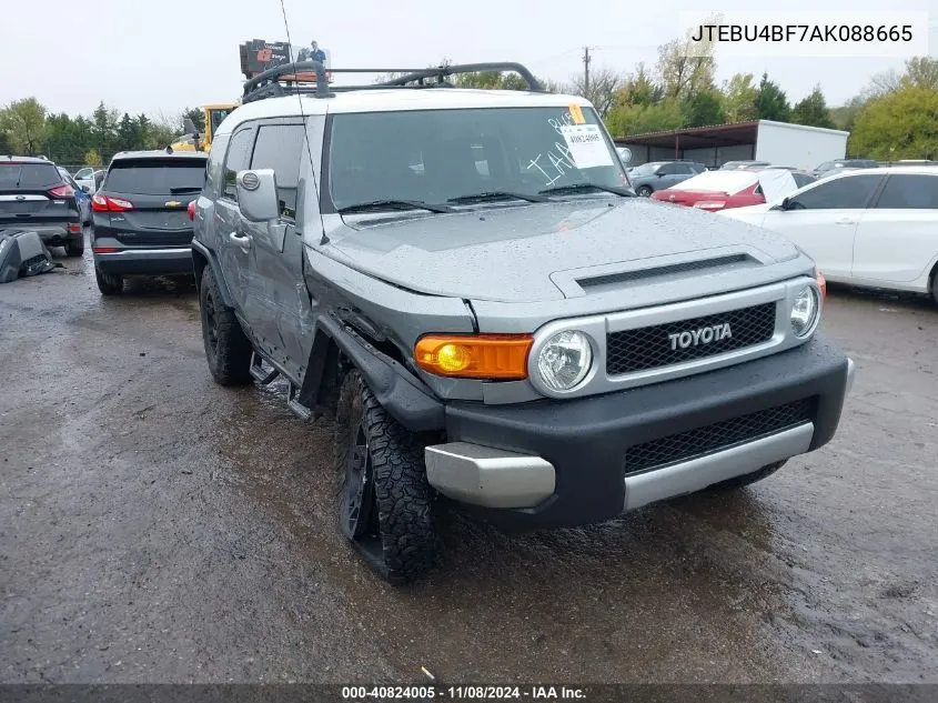 2010 Toyota Fj Cruiser VIN: JTEBU4BF7AK088665 Lot: 40824005