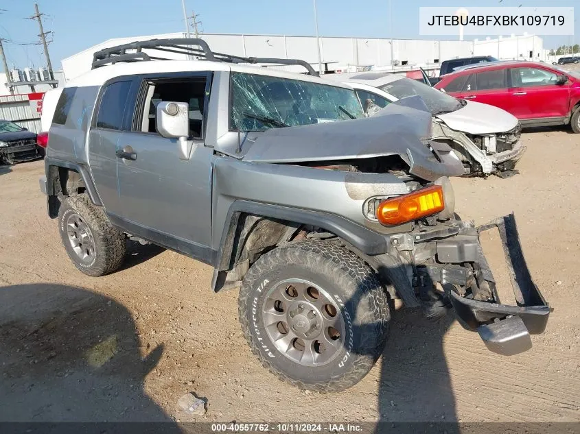 2011 Toyota Fj Cruiser VIN: JTEBU4BFXBK109719 Lot: 40557762