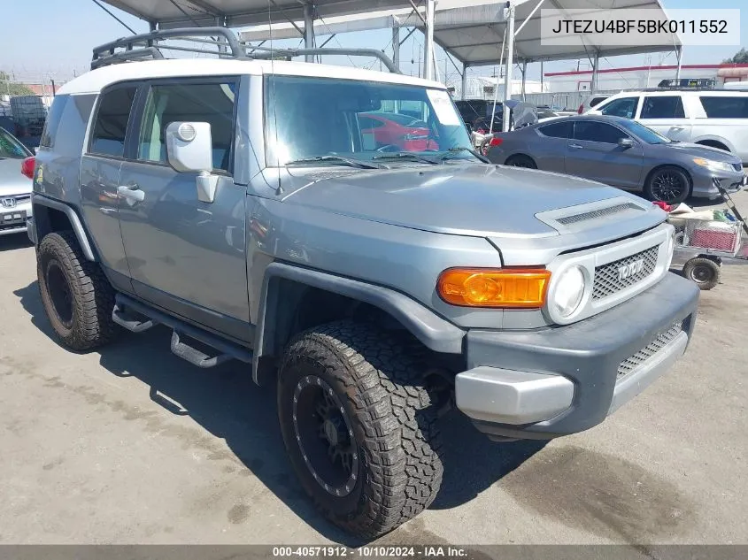 2011 Toyota Fj Cruiser VIN: JTEZU4BF5BK011552 Lot: 40571912