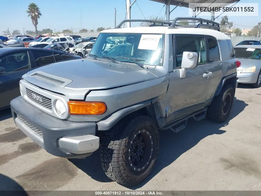 2011 Toyota Fj Cruiser VIN: JTEZU4BF5BK011552 Lot: 40571912