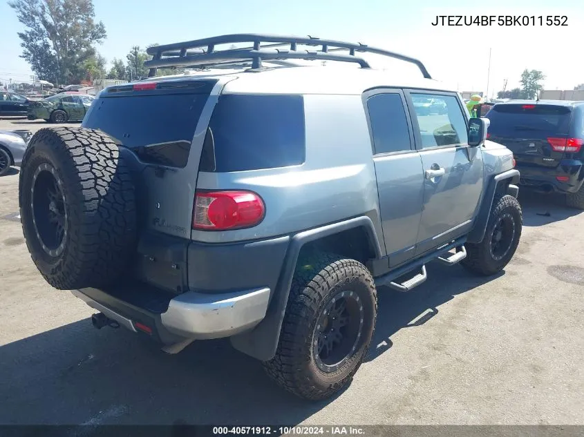 2011 Toyota Fj Cruiser VIN: JTEZU4BF5BK011552 Lot: 40571912