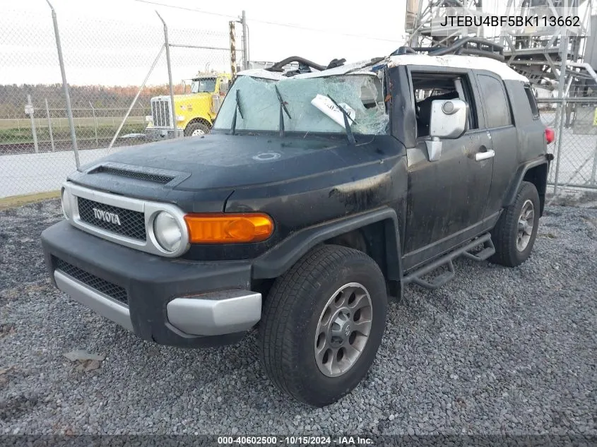 2011 Toyota Fj Cruiser VIN: JTEBU4BF5BK113662 Lot: 40602500