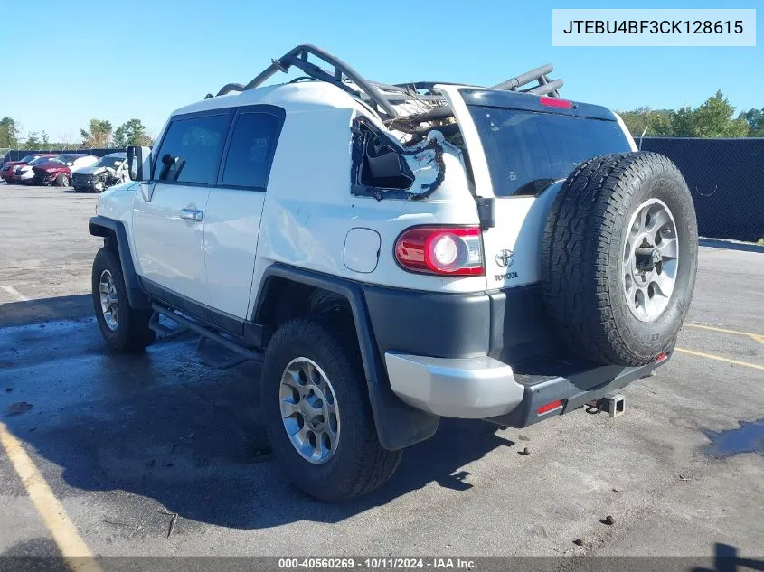 2012 Toyota Fj Cruiser VIN: JTEBU4BF3CK128615 Lot: 40560269