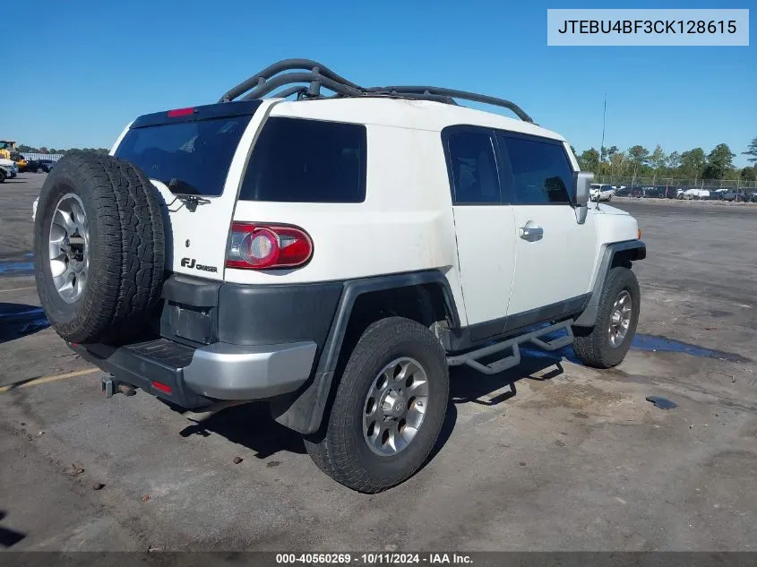 2012 Toyota Fj Cruiser VIN: JTEBU4BF3CK128615 Lot: 40560269