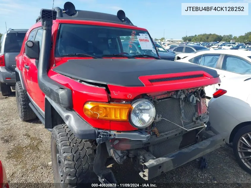 2012 Toyota Fj Cruiser VIN: JTEBU4BF4CK128252 Lot: 40830878