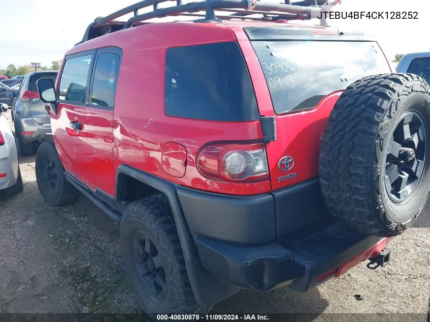 2012 Toyota Fj Cruiser VIN: JTEBU4BF4CK128252 Lot: 40830878