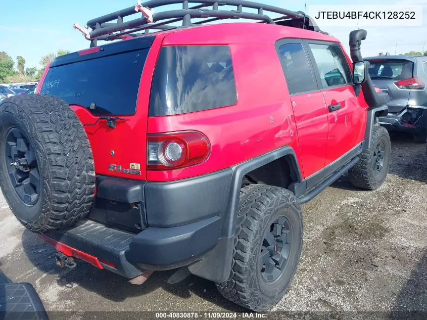 2012 Toyota Fj Cruiser VIN: JTEBU4BF4CK128252 Lot: 40830878