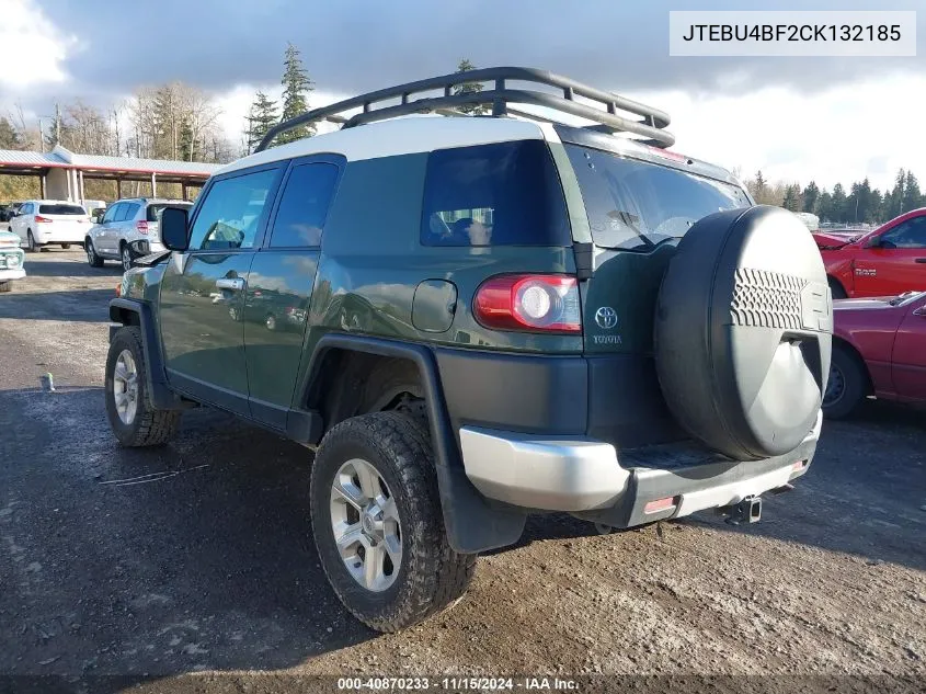 2012 Toyota Fj Cruiser VIN: JTEBU4BF2CK132185 Lot: 40870233