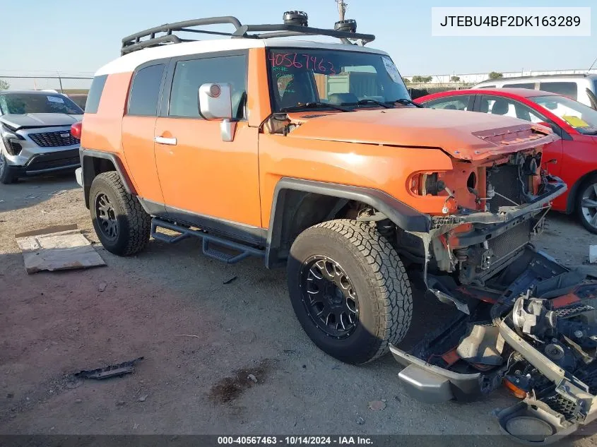 2013 Toyota Fj Cruiser VIN: JTEBU4BF2DK163289 Lot: 40567463