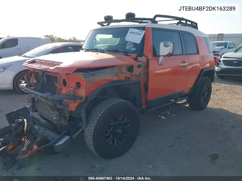 2013 Toyota Fj Cruiser VIN: JTEBU4BF2DK163289 Lot: 40567463