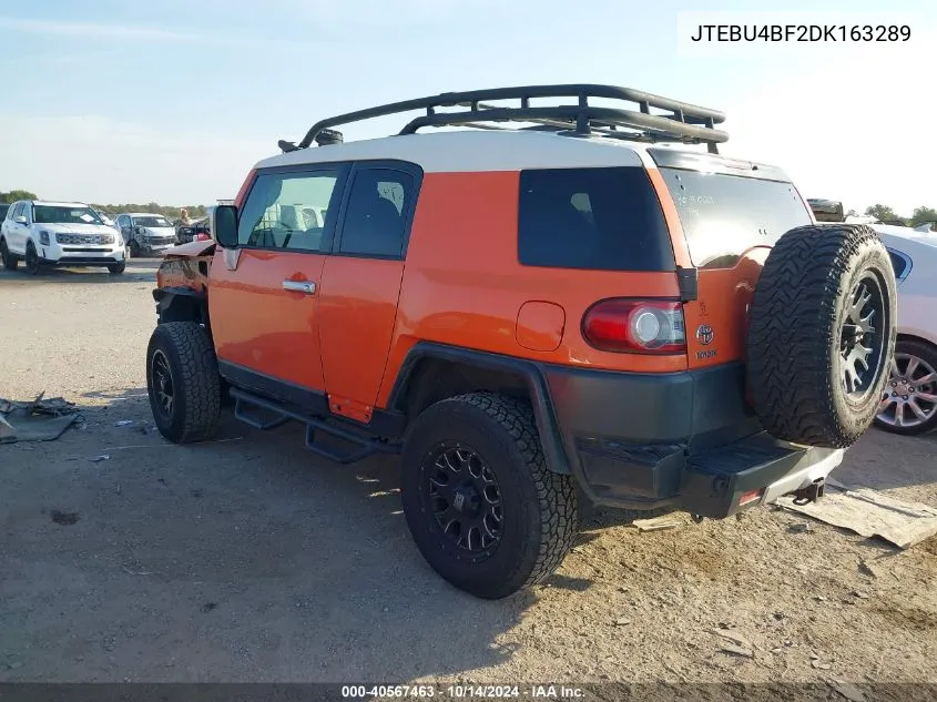 2013 Toyota Fj Cruiser VIN: JTEBU4BF2DK163289 Lot: 40567463