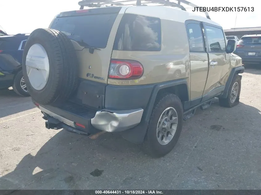 2013 Toyota Fj Cruiser VIN: JTEBU4BFXDK157613 Lot: 40644431