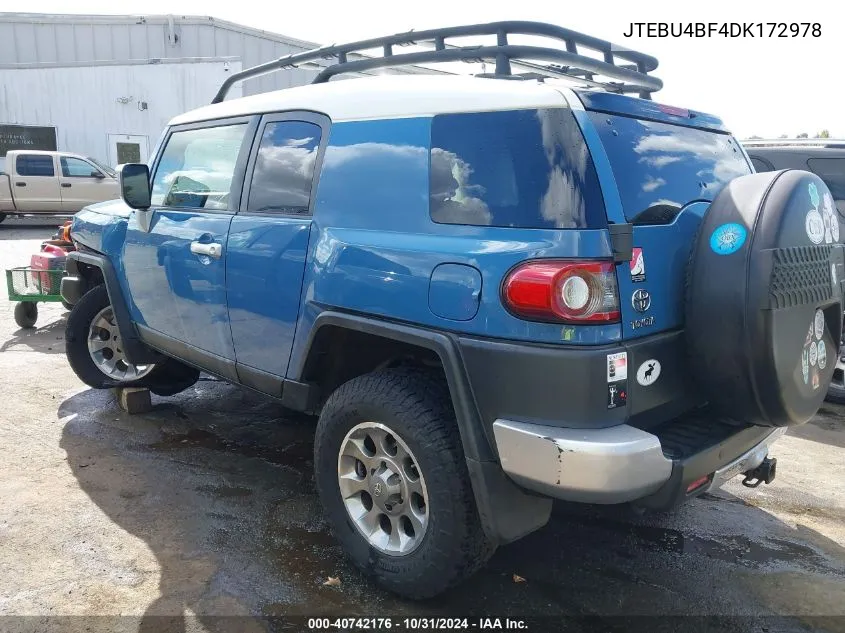 2013 Toyota Fj Cruiser VIN: JTEBU4BF4DK172978 Lot: 40742176