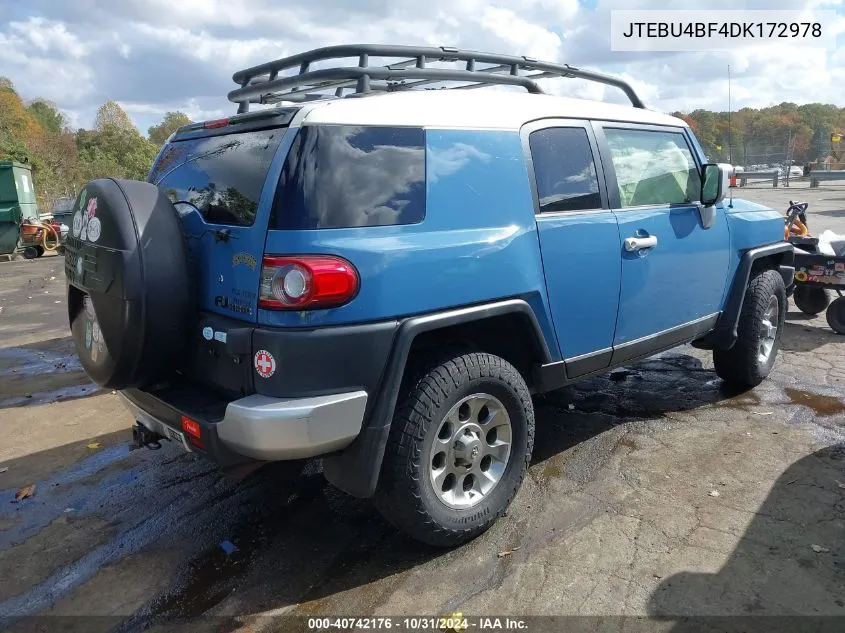 2013 Toyota Fj Cruiser VIN: JTEBU4BF4DK172978 Lot: 40742176