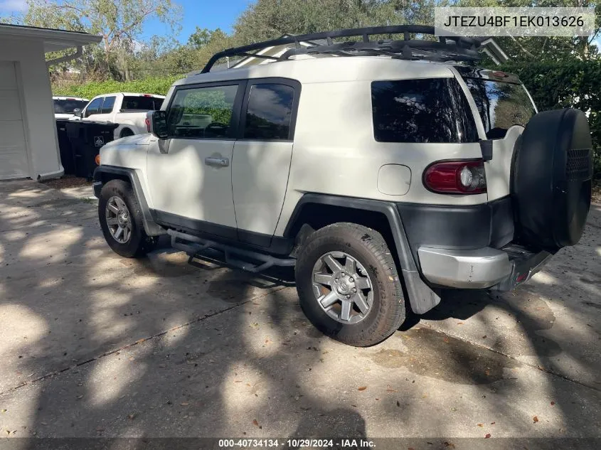 2014 Toyota Fj Cruiser VIN: JTEZU4BF1EK013626 Lot: 40734134