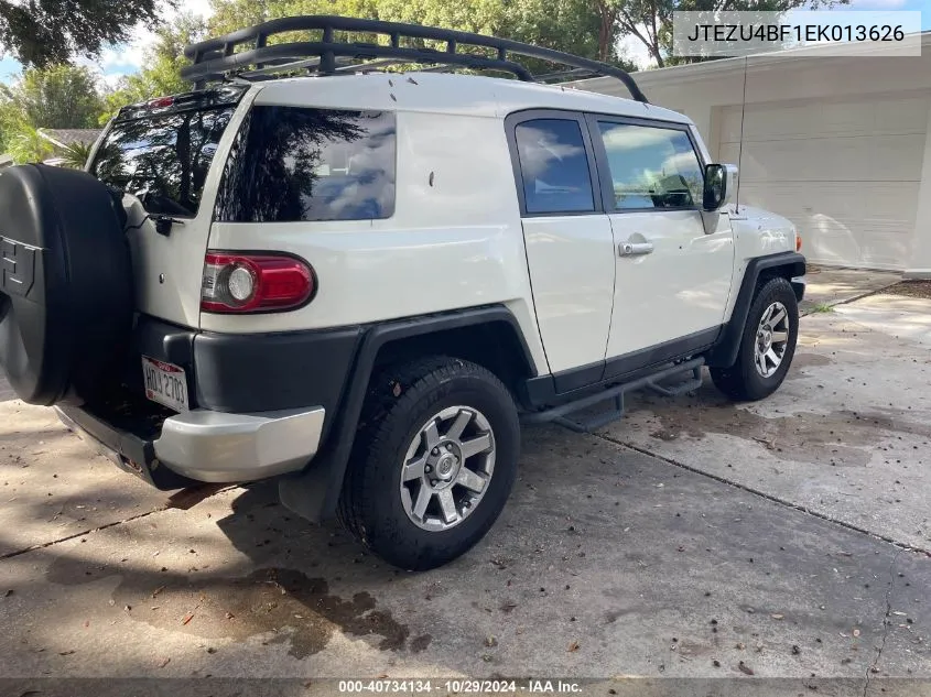 2014 Toyota Fj Cruiser VIN: JTEZU4BF1EK013626 Lot: 40734134