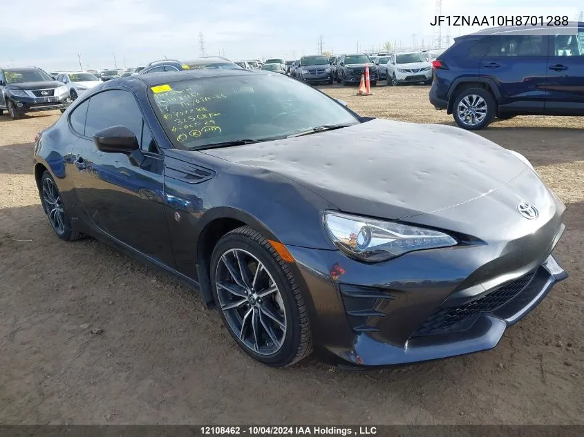 2017 Toyota 86 Special Edition VIN: JF1ZNAA10H8701288 Lot: 12108462