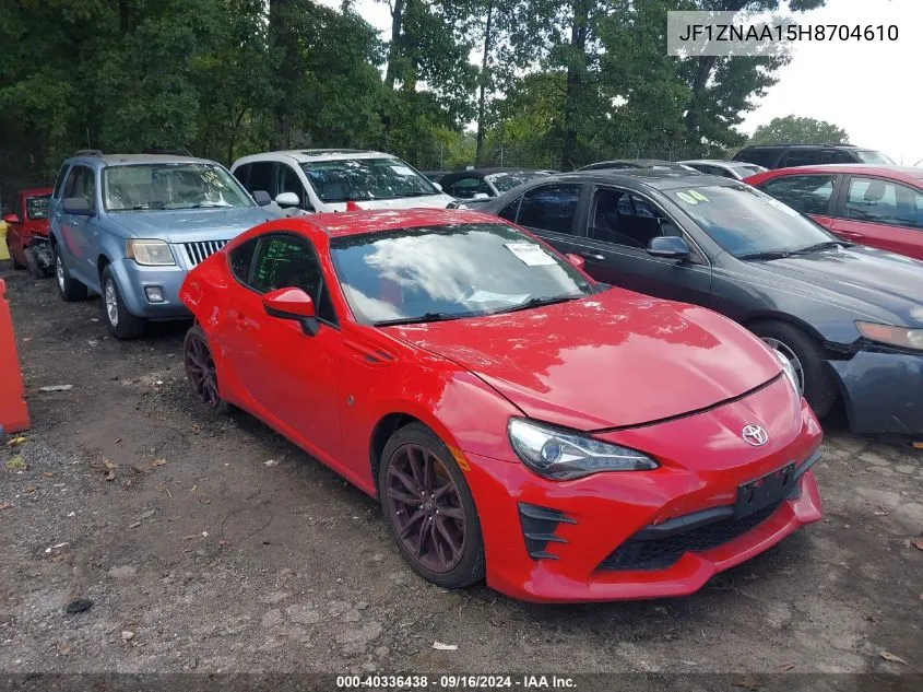 2017 Toyota 86 VIN: JF1ZNAA15H8704610 Lot: 40336438