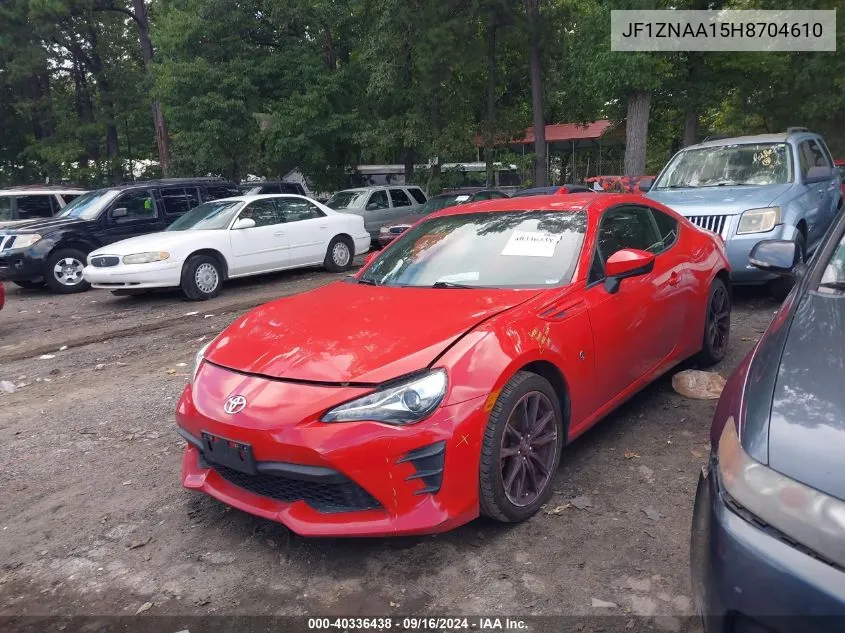 2017 Toyota 86 VIN: JF1ZNAA15H8704610 Lot: 40336438